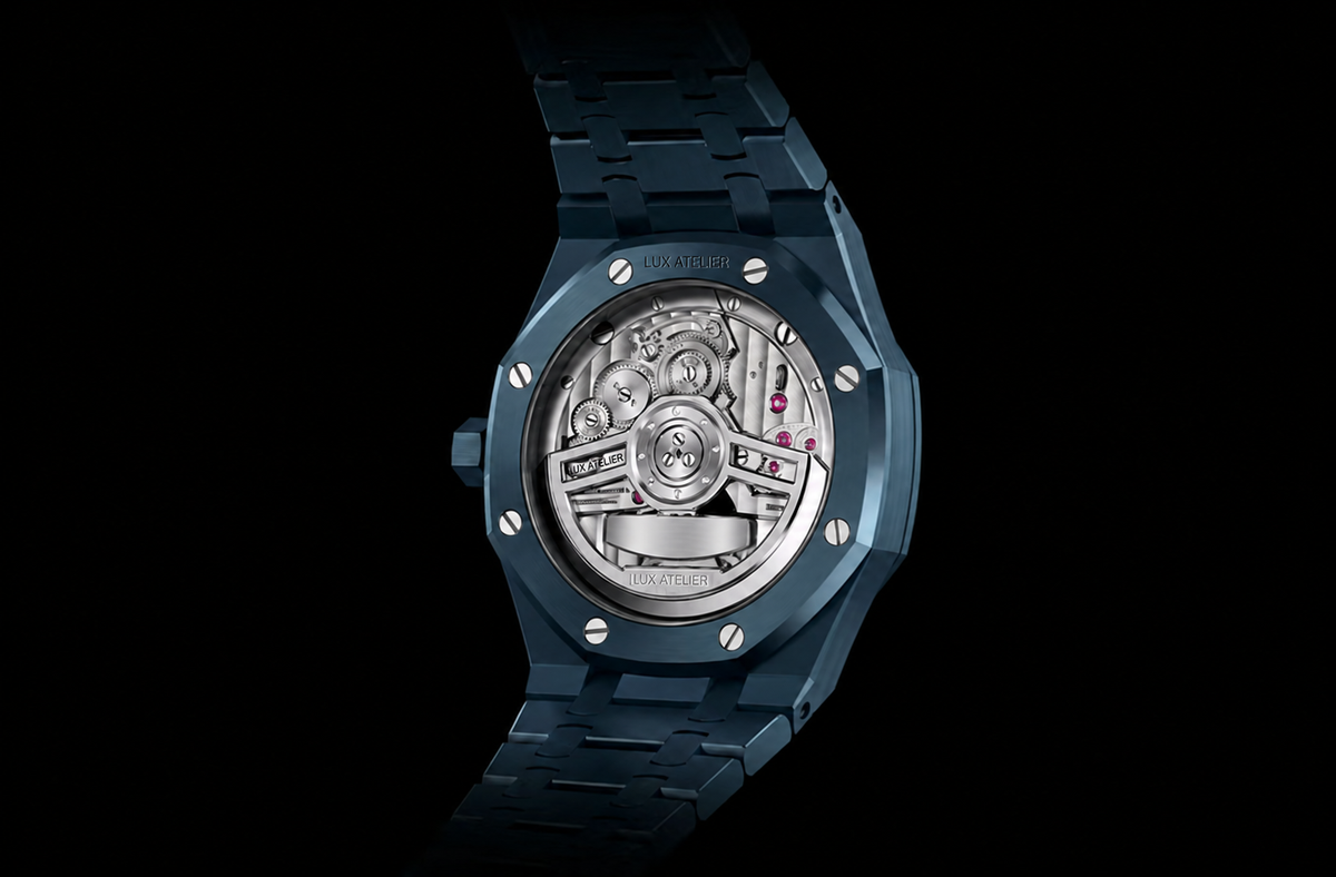 Blue Open-Heart Sport Watch – Integrated Bracelet