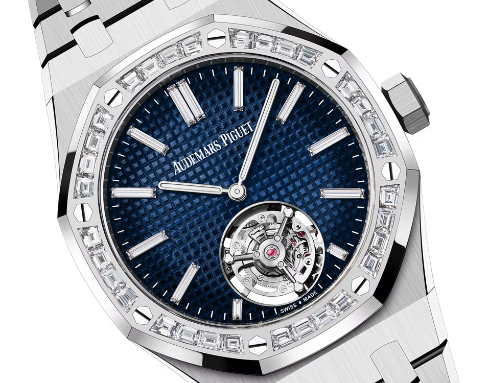 Silver-Tone Blue Open-Heart Watch – Crystal-Style Bezel