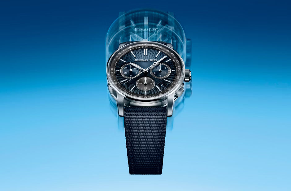 Deep Blue Chronograph-Style Watch – Silver Case & Blue Strap