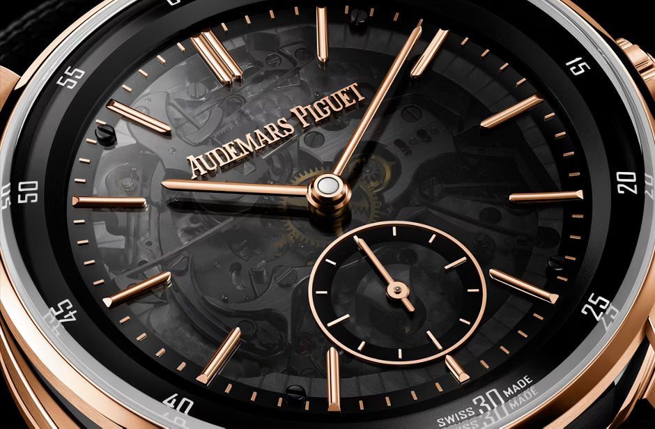 Smoked Skeleton Dress Watch – Rose Gold Tone & Black Strap