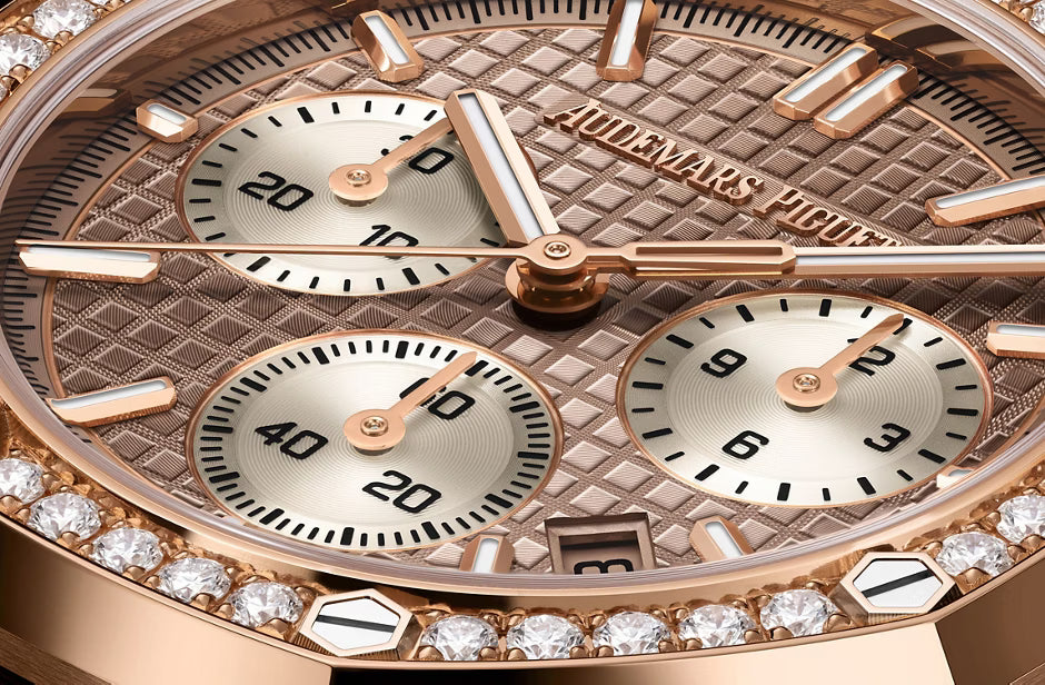 Rose Gold-Tone Crystal-Bezel Multi-Display Watch – Integrated Bracelet