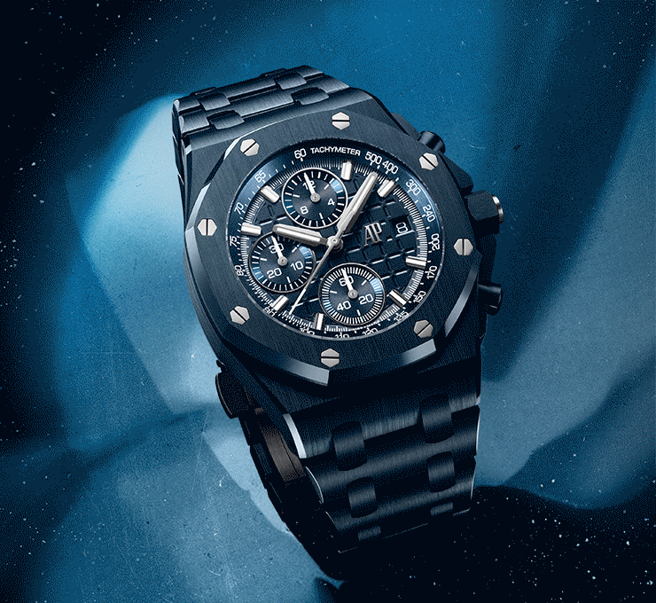 Deep Blue Open-Work Watch – Integrated Bracelet