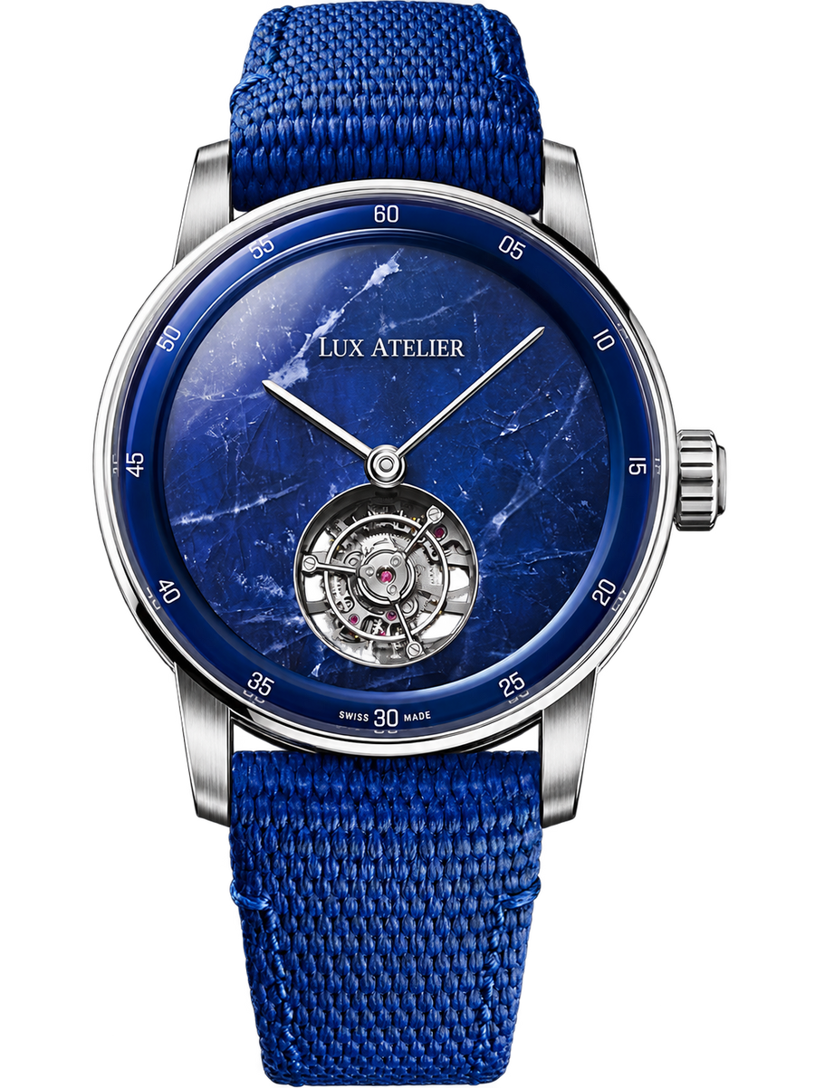 Royal Blue Open-Balance Watch – Silver Case & Blue Strap