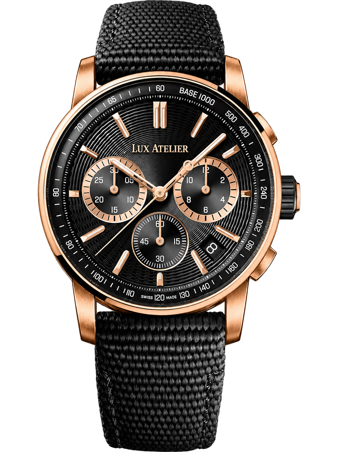 Rose Gold Rotating-Disc Watch – Black Celestial Dial