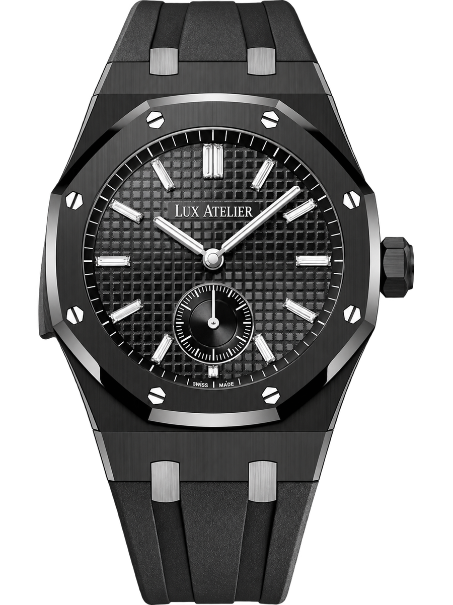 Black Textured Sport Watch – Black Case & Integrated Strap