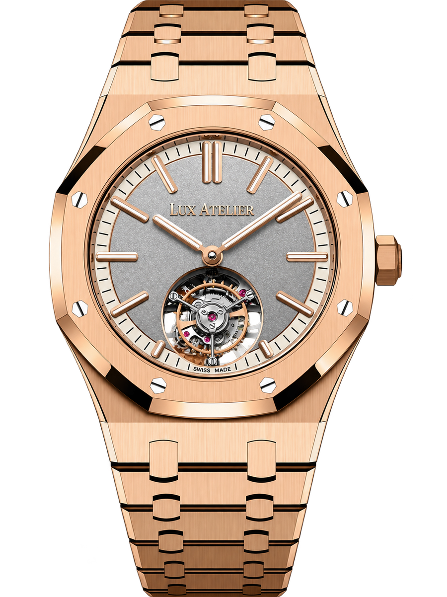 Rose Gold-Tone Open-Heart Watch – Integrated Bracelet