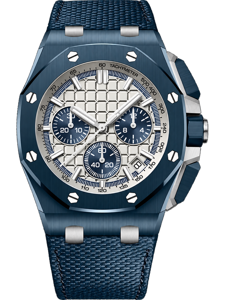 Deep Blue Multi-Display Sport Watch – Silver Dial & Blue Strap