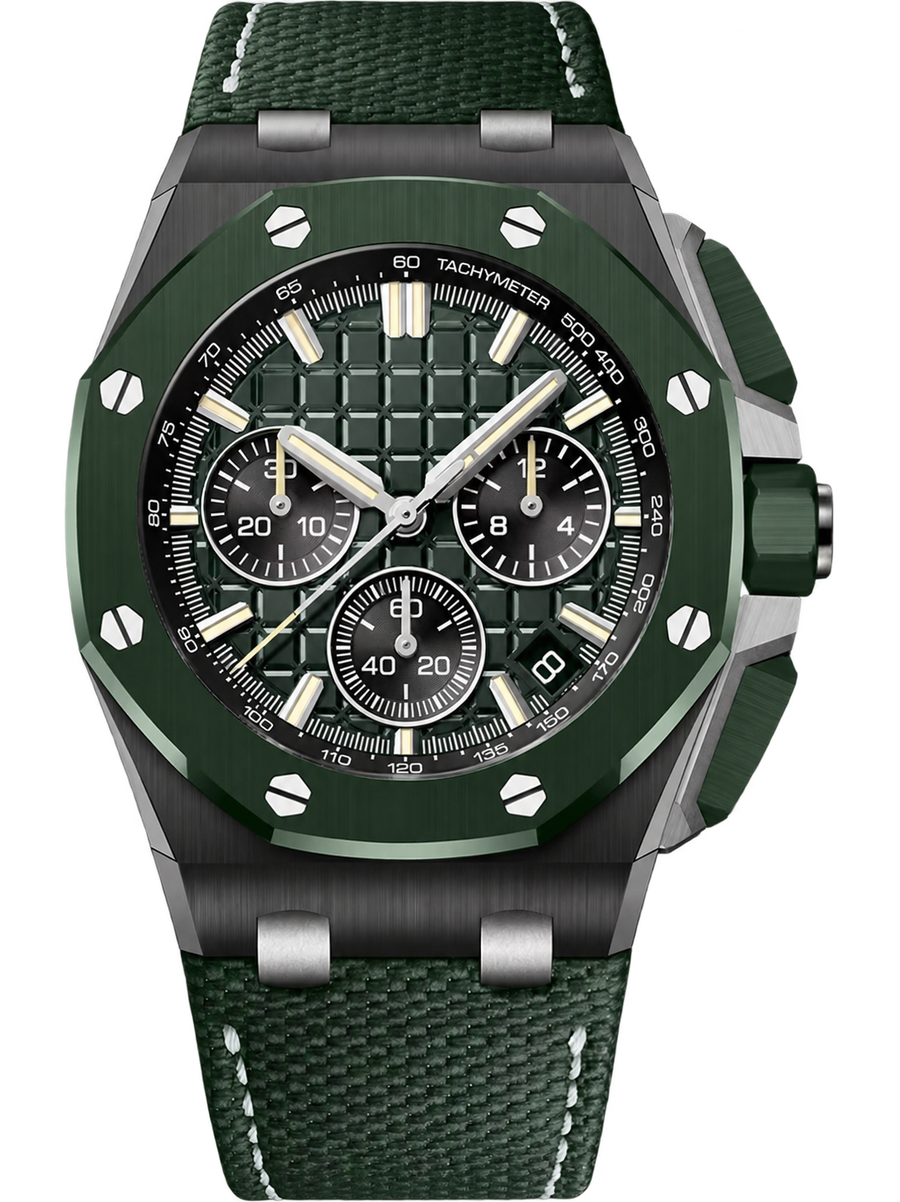 Forest Green Multi-Display Sport Watch – Dark Case & Green Strap