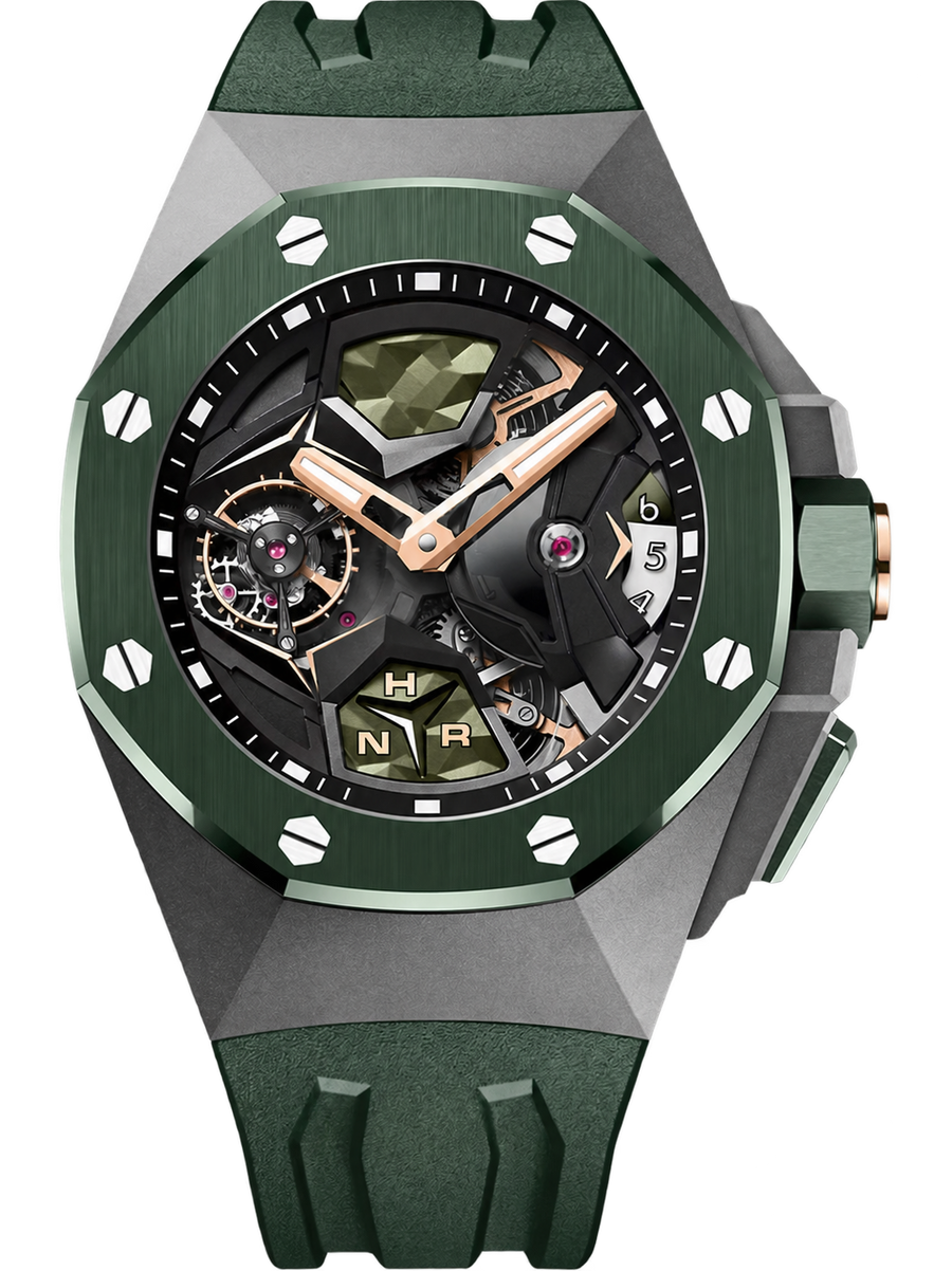 Green Open-Work GMT Sport Watch – Dark-Tone Case & Green Performance Strap