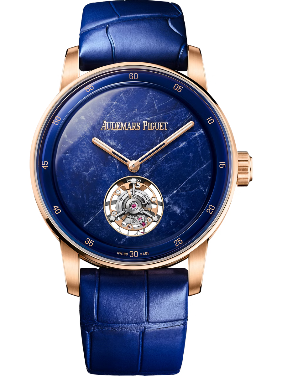 Royal Blue Open-Heart Watch – Rose Gold Tone & Blue Strap