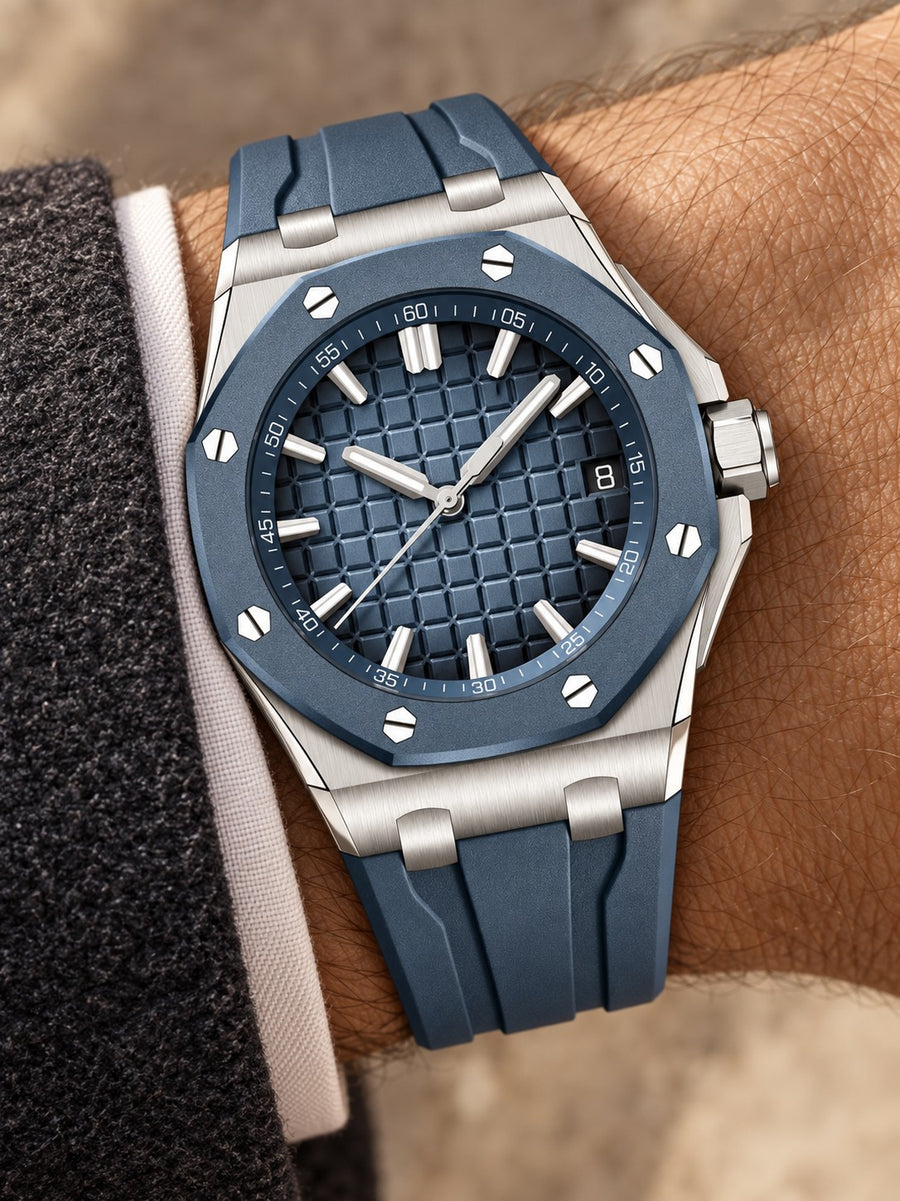 Deep Blue Sport Watch – Silver-Tone Case & Blue Performance Strap