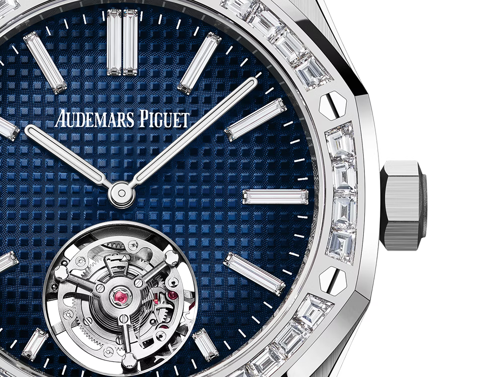 Silver-Tone Blue Open-Heart Watch – Crystal-Style Bezel