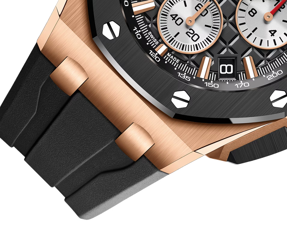 Black & Rose Gold-Tone Multi-Display Sport Watch – Black Performance Strap