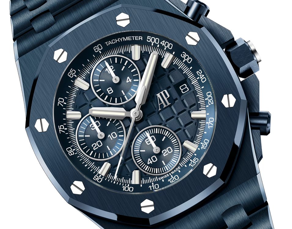 Monochrome Deep Blue Multi-Display Sport Watch – Integrated Bracelet