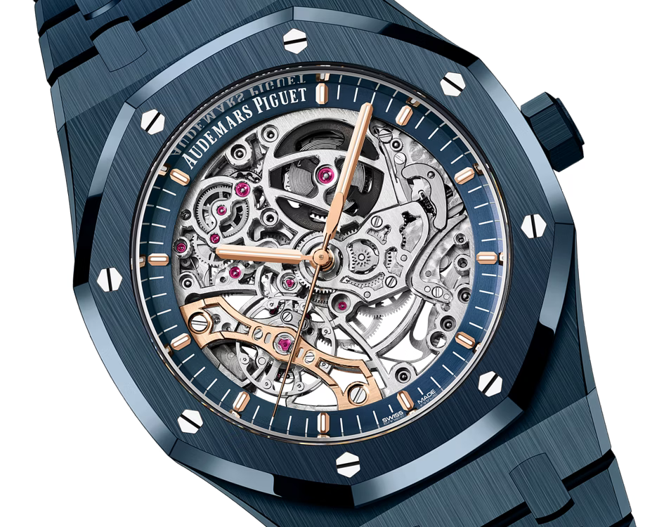 Deep Blue Open-Work Watch – Integrated Bracelet