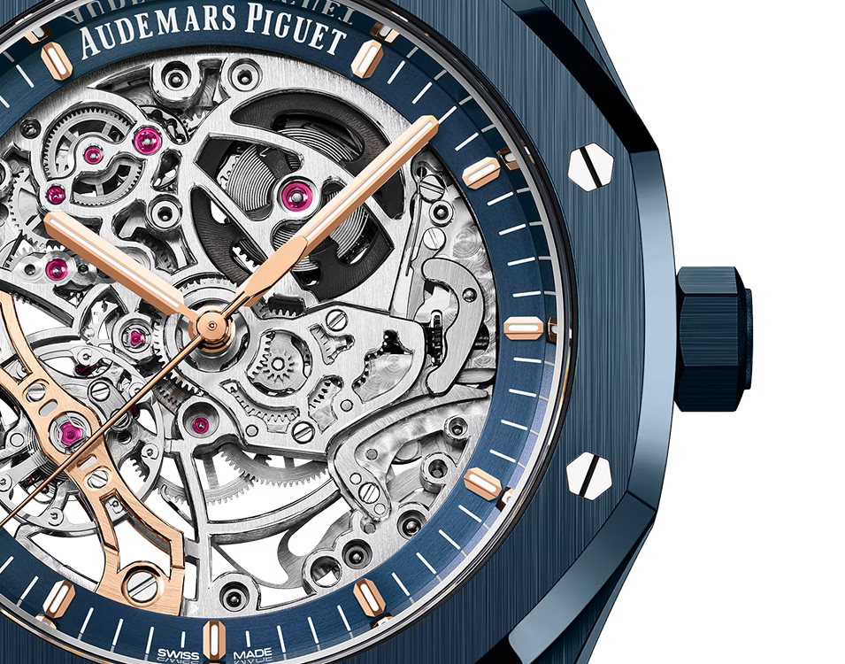 Deep Blue Open-Work Watch – Integrated Bracelet