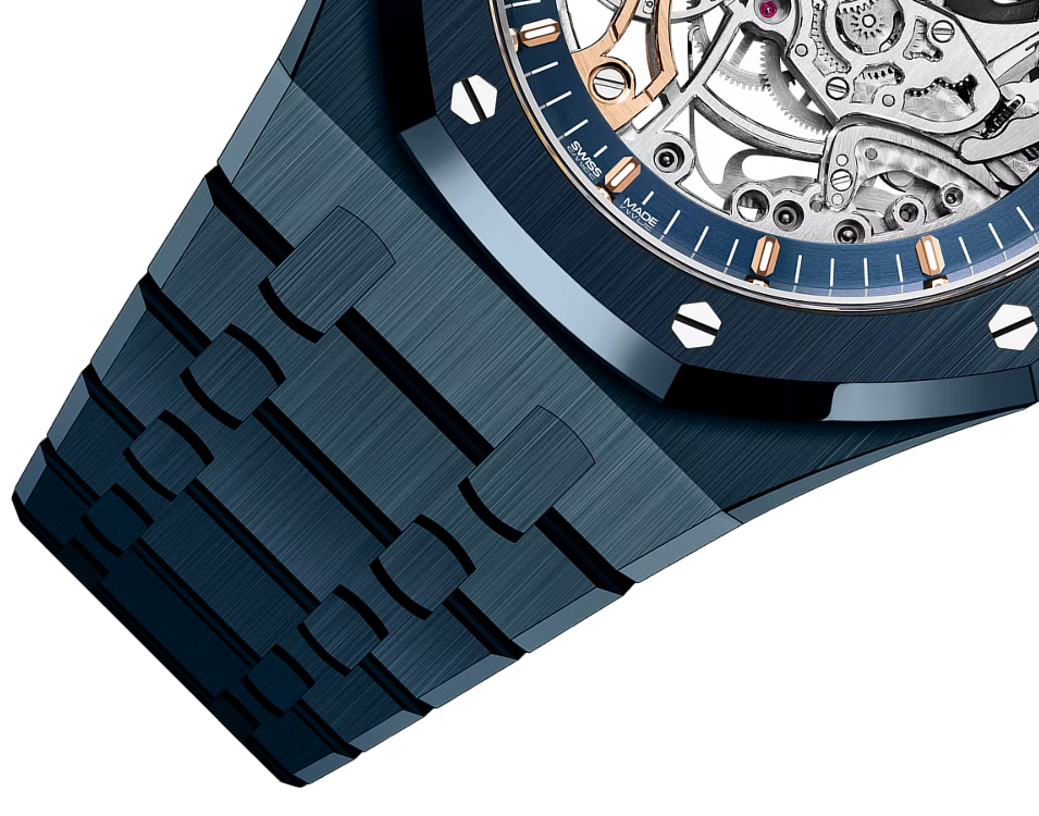 Deep Blue Open-Work Watch – Integrated Bracelet