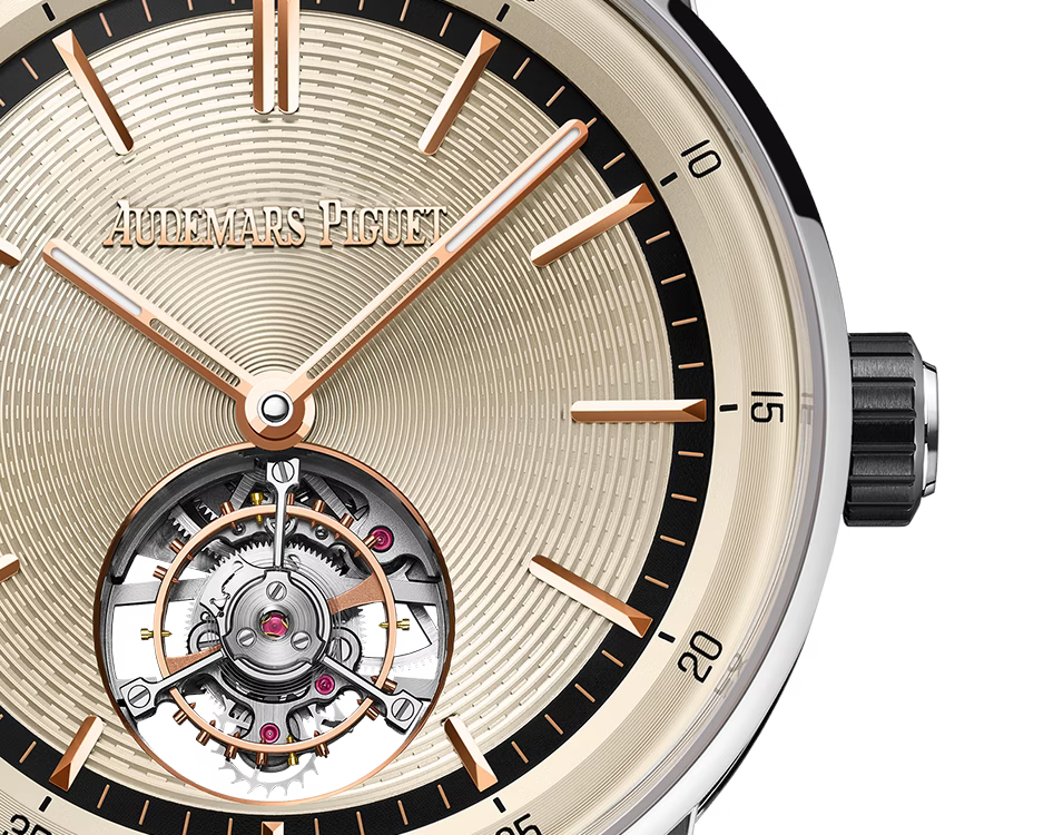 Champagne Open-Balance Dress Watch – Silver Case & Black Leather Strap