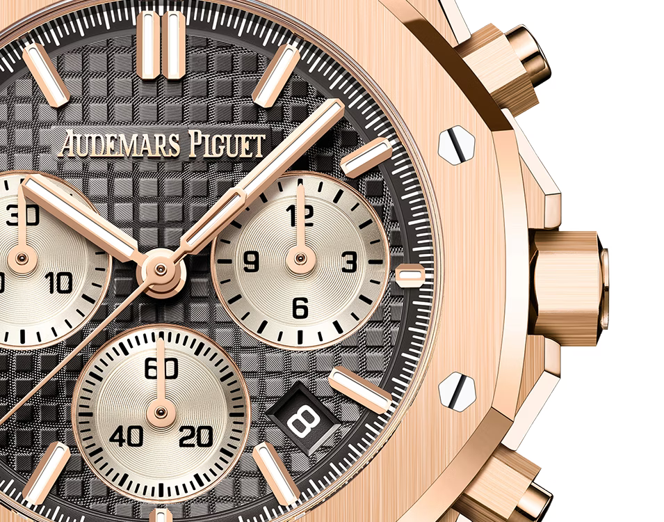 Rose Gold-Tone Grey Multi-Display Sport Watch – Integrated Bracelet