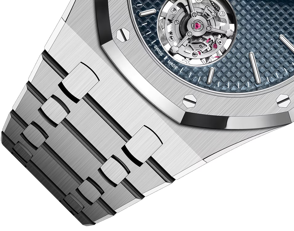 Silver-Tone Blue Open-Heart Watch – Integrated Bracelet