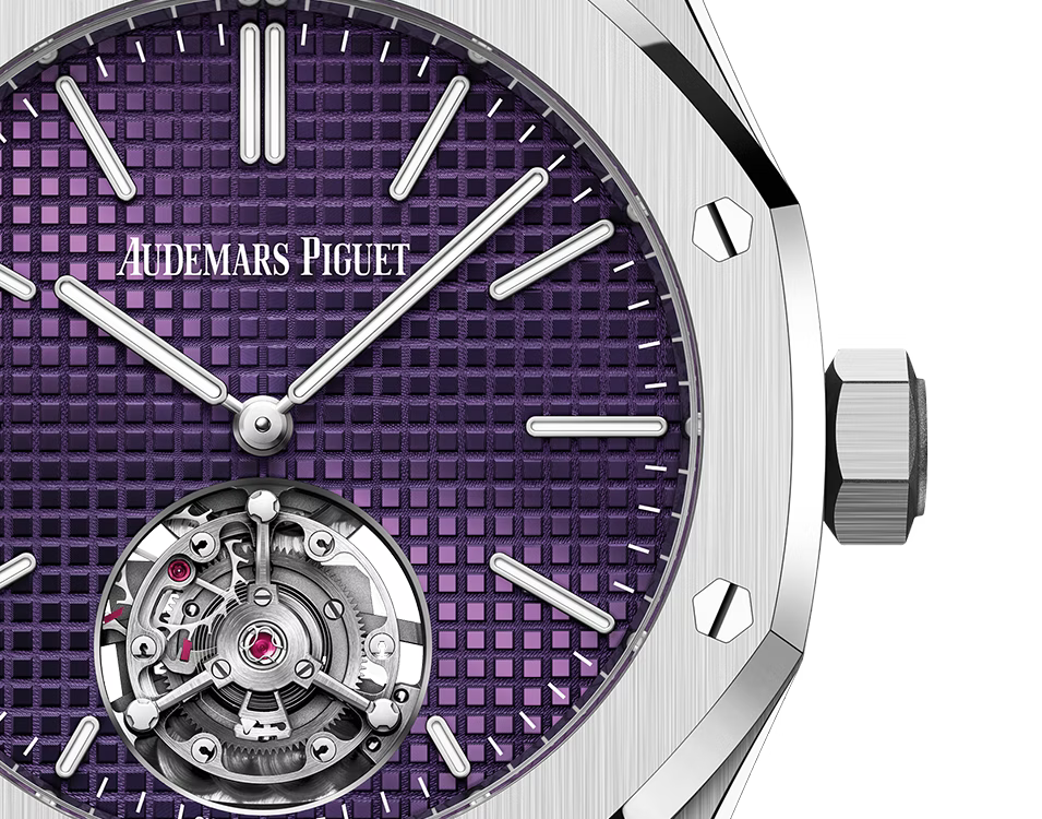 Silver-Tone Purple Open-Heart Watch – Integrated Bracelet